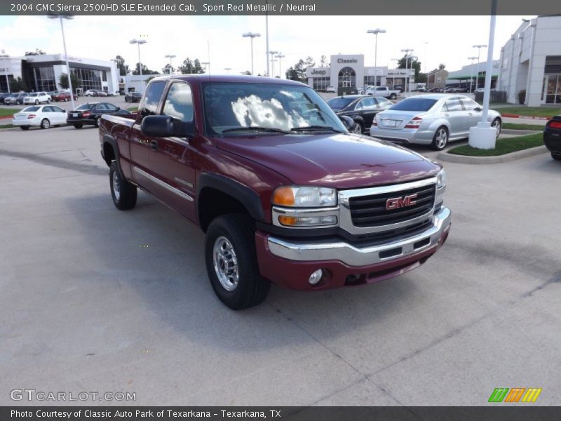 Sport Red Metallic / Neutral 2004 GMC Sierra 2500HD SLE Extended Cab