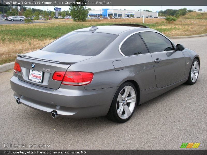Space Gray Metallic / Coral Red/Black 2007 BMW 3 Series 335i Coupe