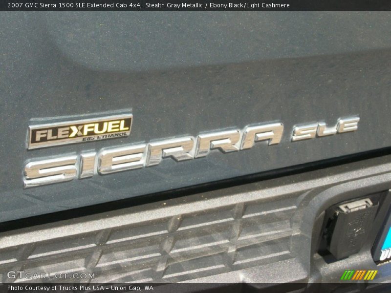 Stealth Gray Metallic / Ebony Black/Light Cashmere 2007 GMC Sierra 1500 SLE Extended Cab 4x4