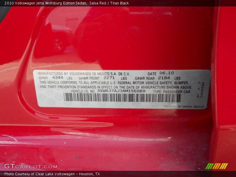 Salsa Red / Titan Black 2010 Volkswagen Jetta Wolfsburg Edition Sedan