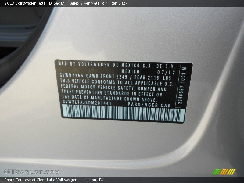 Reflex Silver Metallic / Titan Black 2013 Volkswagen Jetta TDI Sedan