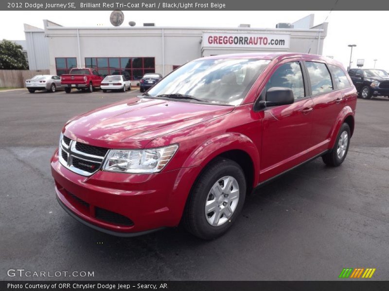 Brilliant Red Tri-Coat Pearl / Black/Light Frost Beige 2012 Dodge Journey SE
