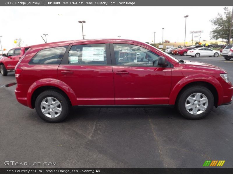 Brilliant Red Tri-Coat Pearl / Black/Light Frost Beige 2012 Dodge Journey SE