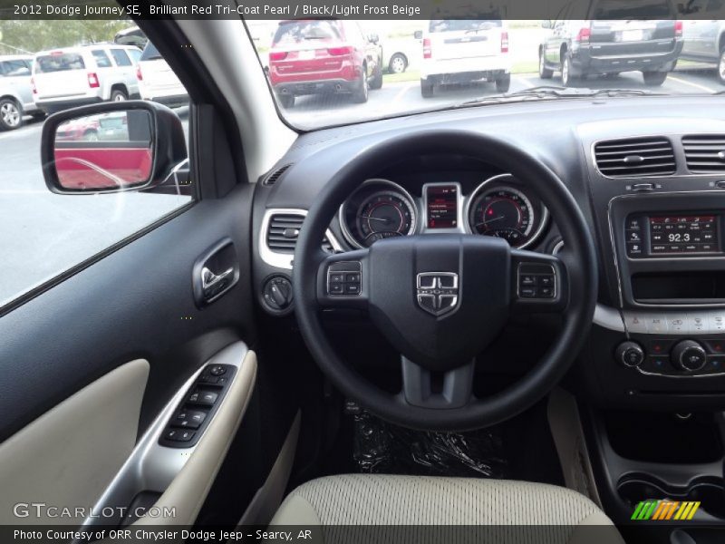 Brilliant Red Tri-Coat Pearl / Black/Light Frost Beige 2012 Dodge Journey SE