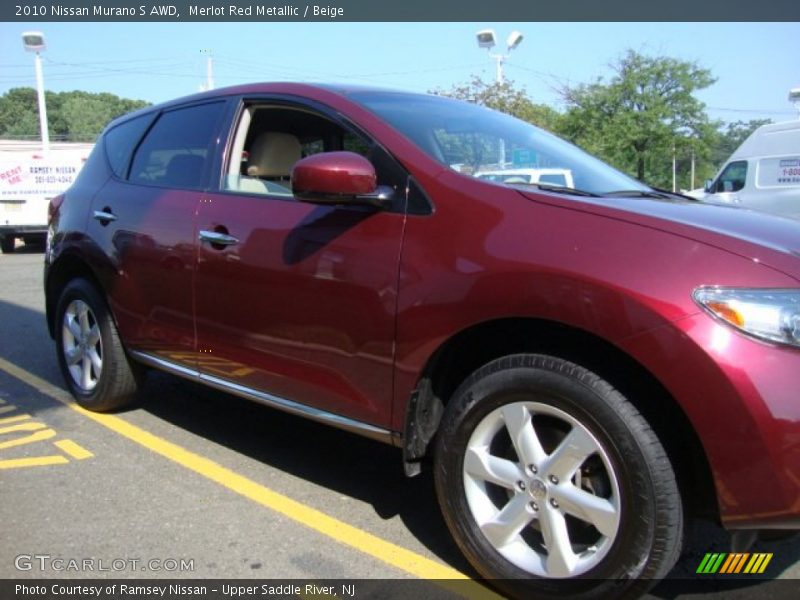 Merlot Red Metallic / Beige 2010 Nissan Murano S AWD