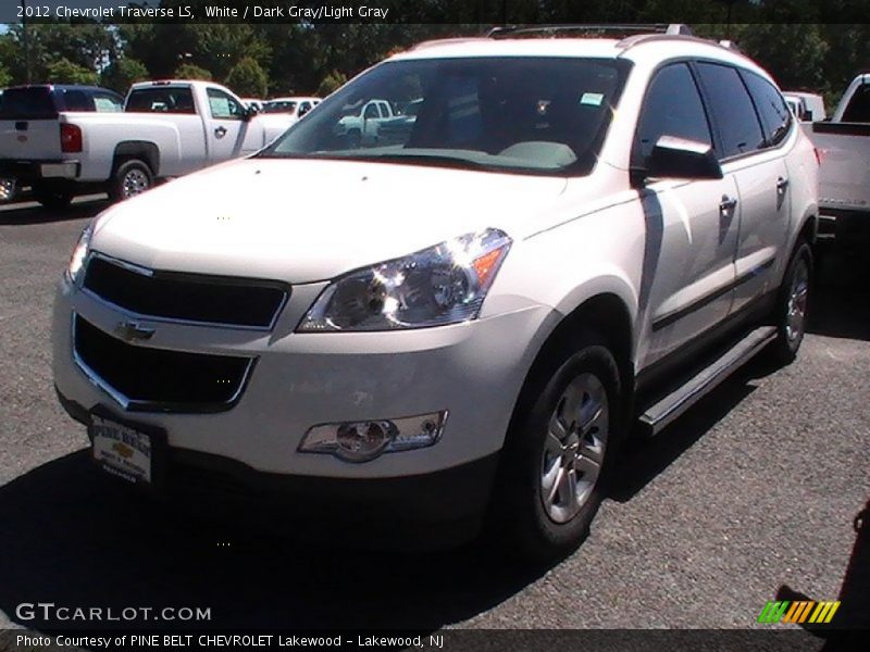 White / Dark Gray/Light Gray 2012 Chevrolet Traverse LS