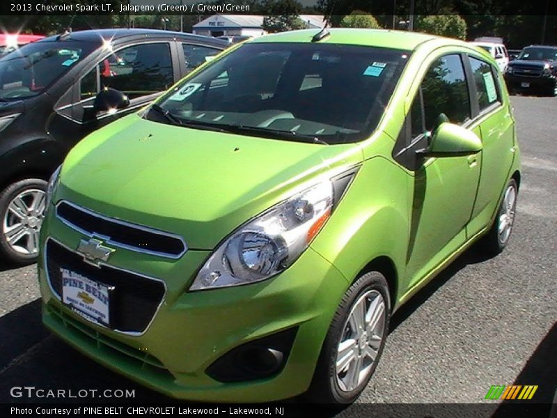 Jalapeno (Green) / Green/Green 2013 Chevrolet Spark LT