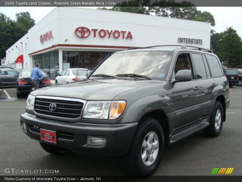 Riverock Green Metallic Mica / Gray 2000 Toyota Land Cruiser