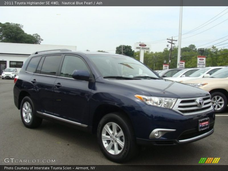Nautical Blue Pearl / Ash 2011 Toyota Highlander SE 4WD