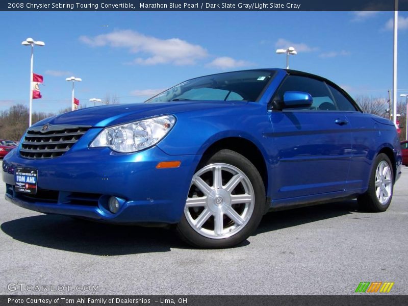 Marathon Blue Pearl / Dark Slate Gray/Light Slate Gray 2008 Chrysler Sebring Touring Convertible