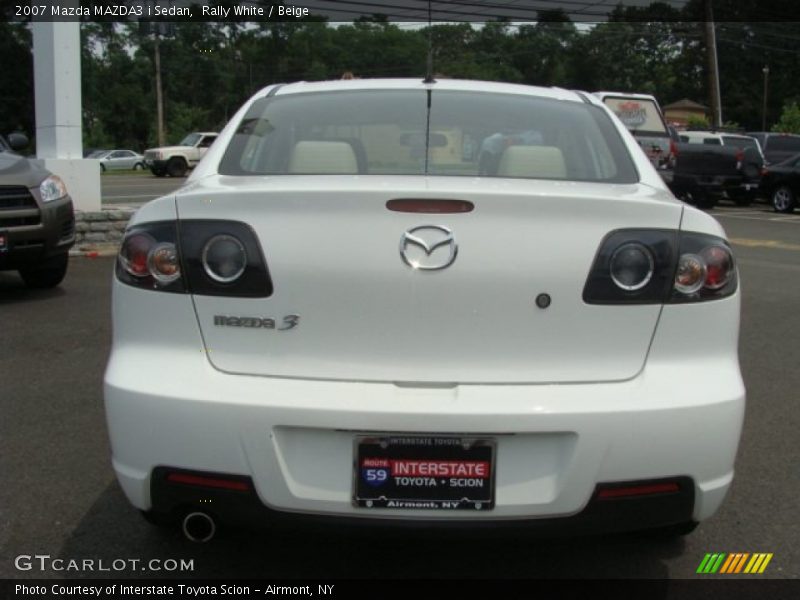 Rally White / Beige 2007 Mazda MAZDA3 i Sedan