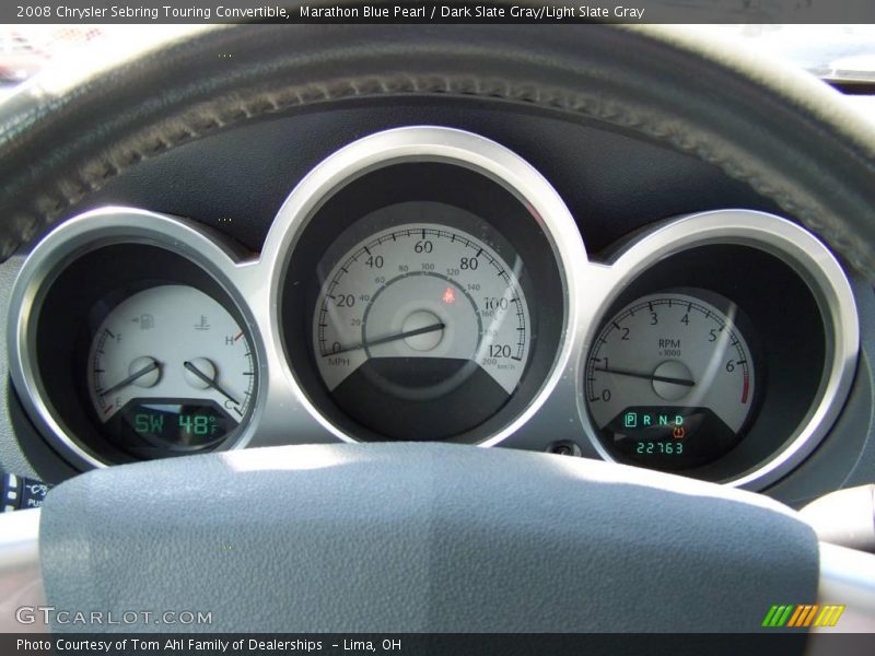 Marathon Blue Pearl / Dark Slate Gray/Light Slate Gray 2008 Chrysler Sebring Touring Convertible