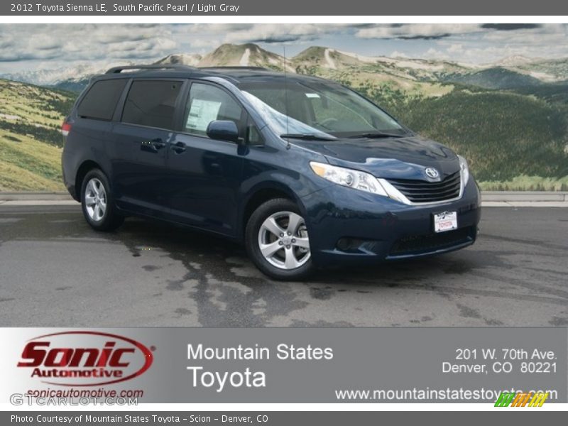 South Pacific Pearl / Light Gray 2012 Toyota Sienna LE