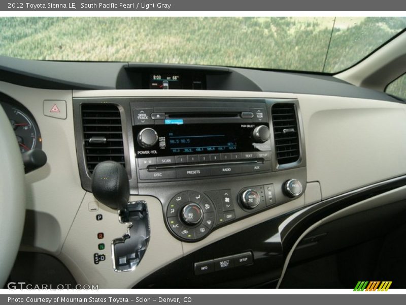 South Pacific Pearl / Light Gray 2012 Toyota Sienna LE