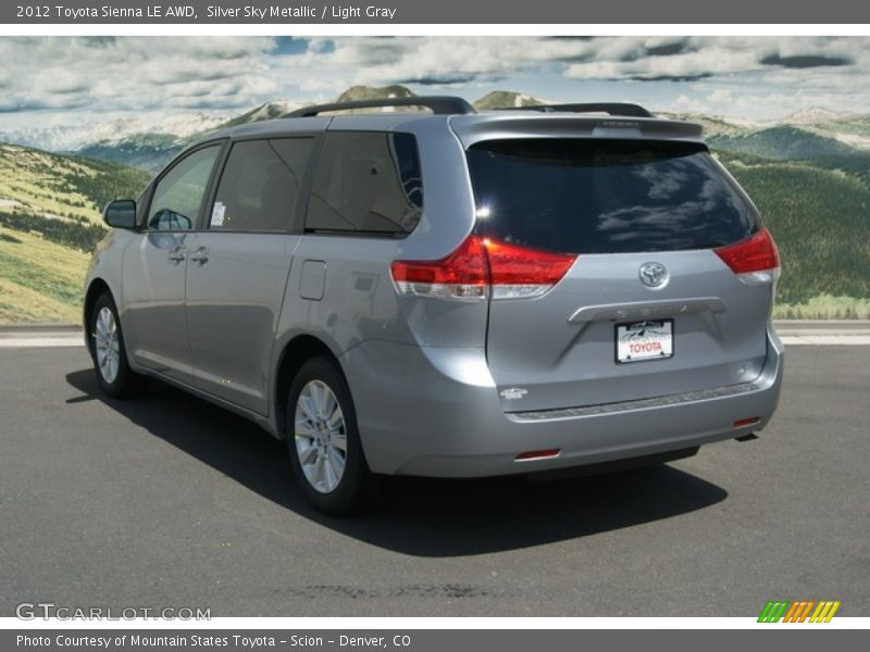 Silver Sky Metallic / Light Gray 2012 Toyota Sienna LE AWD