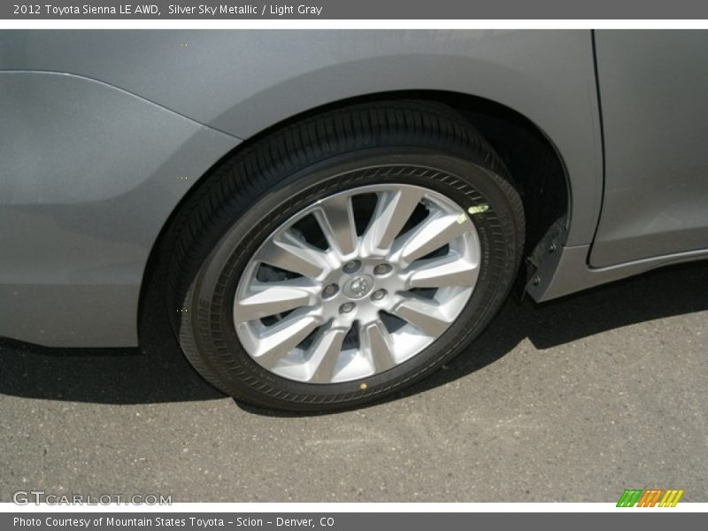 Silver Sky Metallic / Light Gray 2012 Toyota Sienna LE AWD
