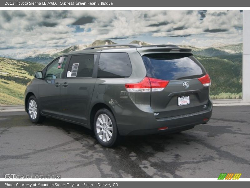 Cypress Green Pearl / Bisque 2012 Toyota Sienna LE AWD