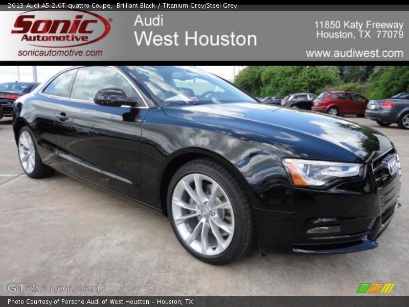Brilliant Black / Titanium Grey/Steel Grey 2013 Audi A5 2.0T quattro Coupe