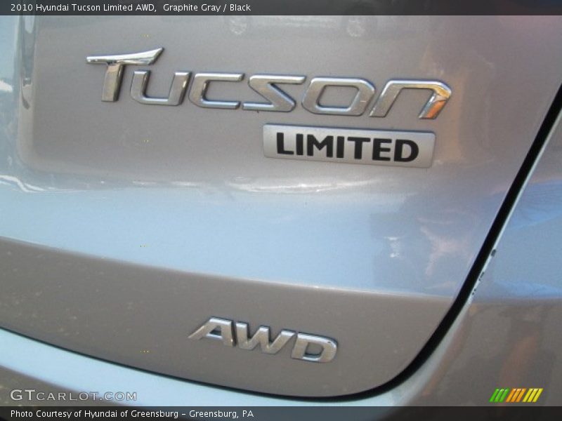 Graphite Gray / Black 2010 Hyundai Tucson Limited AWD