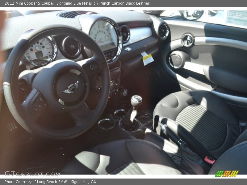 Lightning Blue Metallic / Punch Carbon Black Leather 2012 Mini Cooper S Coupe