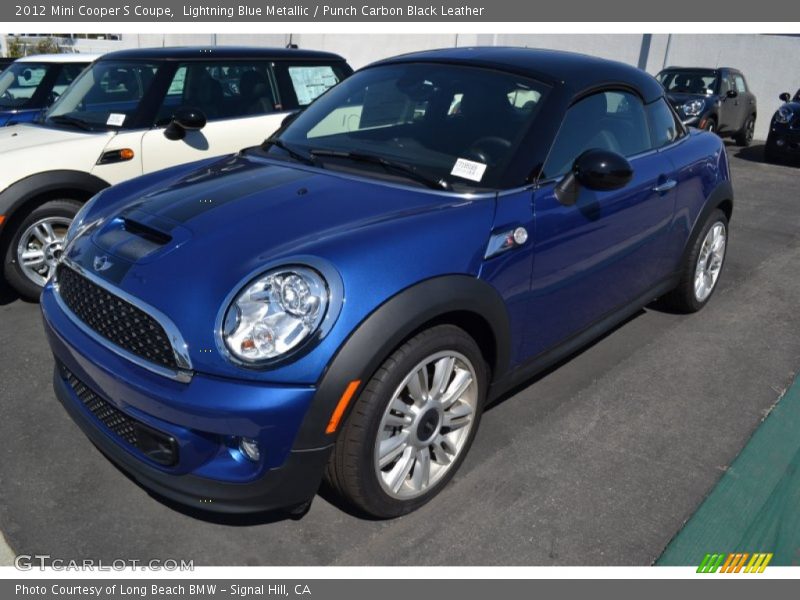 Lightning Blue Metallic / Punch Carbon Black Leather 2012 Mini Cooper S Coupe
