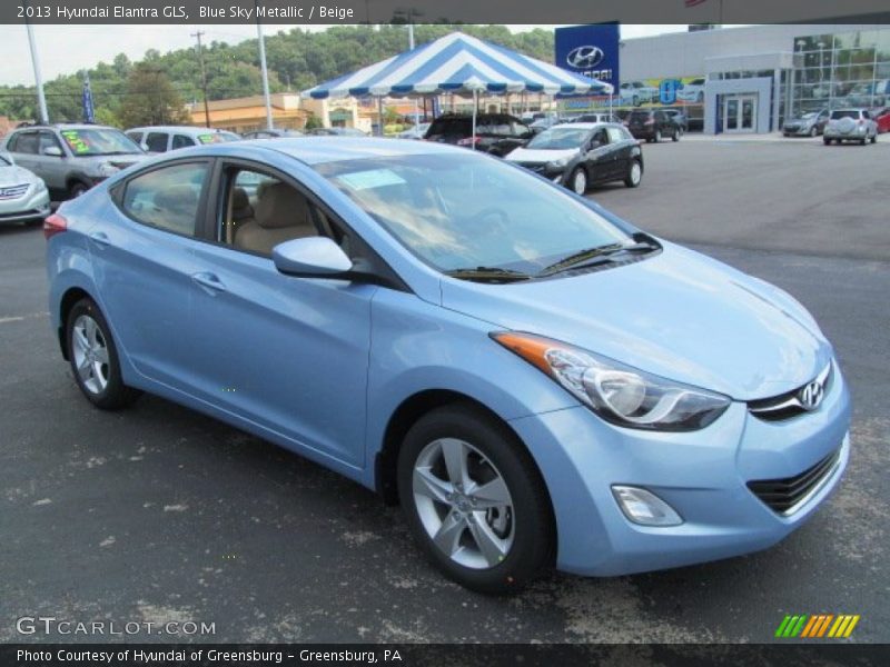 Blue Sky Metallic / Beige 2013 Hyundai Elantra GLS