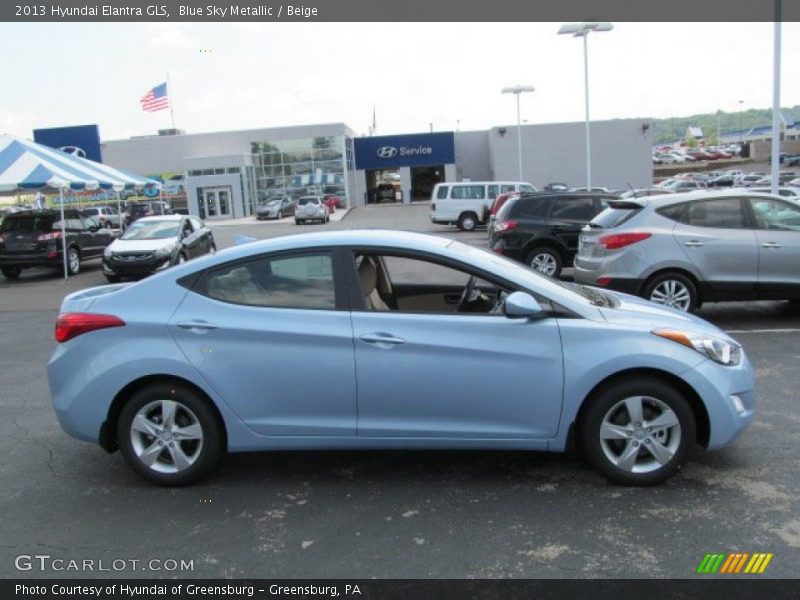 Blue Sky Metallic / Beige 2013 Hyundai Elantra GLS