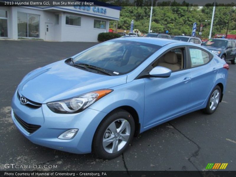 Blue Sky Metallic / Beige 2013 Hyundai Elantra GLS