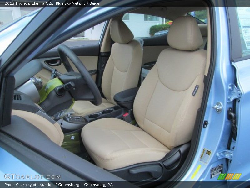 Blue Sky Metallic / Beige 2013 Hyundai Elantra GLS