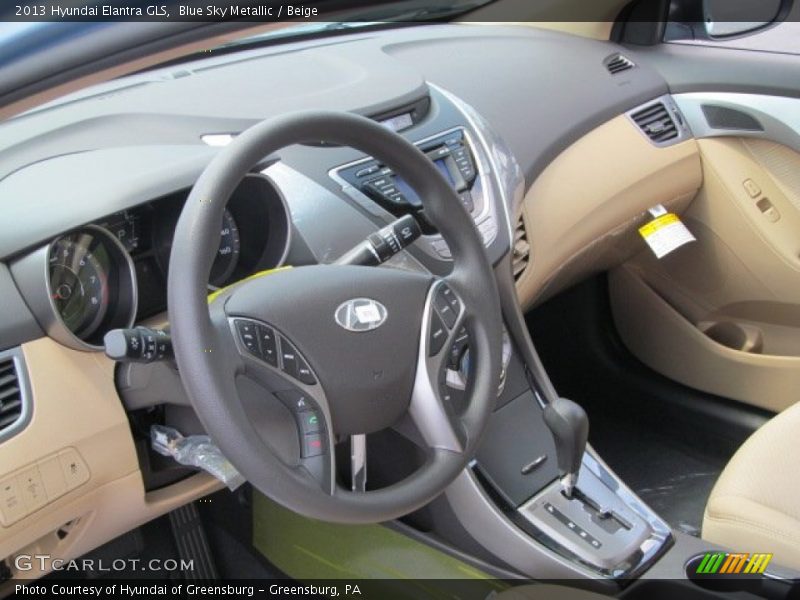 Blue Sky Metallic / Beige 2013 Hyundai Elantra GLS