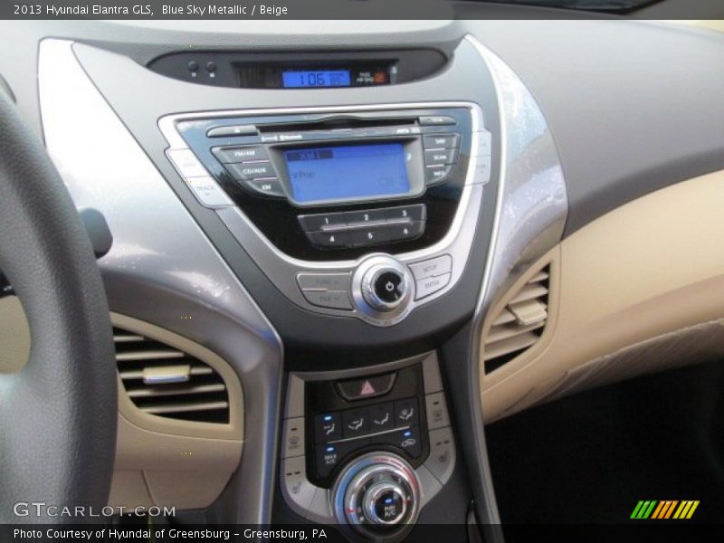 Blue Sky Metallic / Beige 2013 Hyundai Elantra GLS