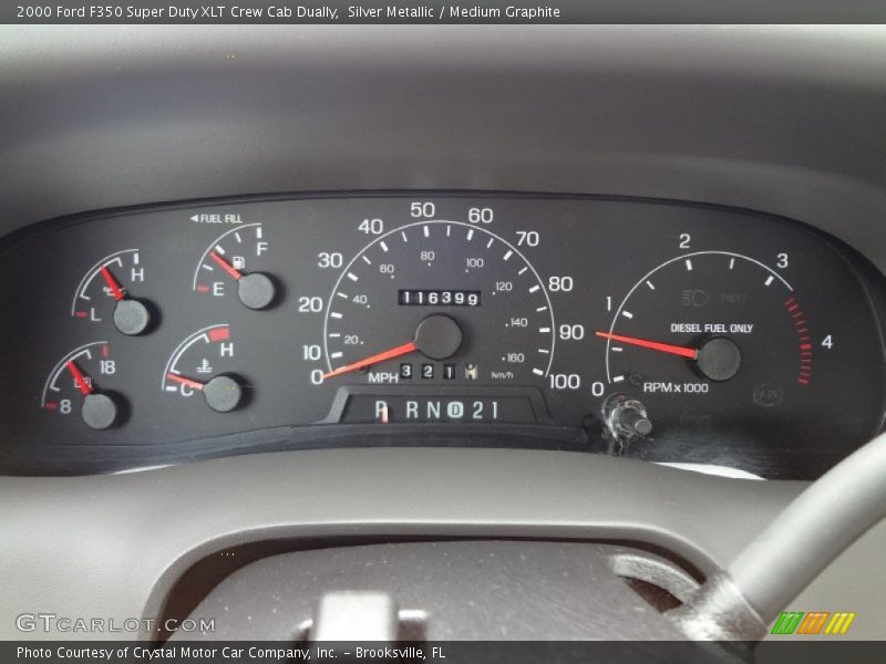 Silver Metallic / Medium Graphite 2000 Ford F350 Super Duty XLT Crew Cab Dually