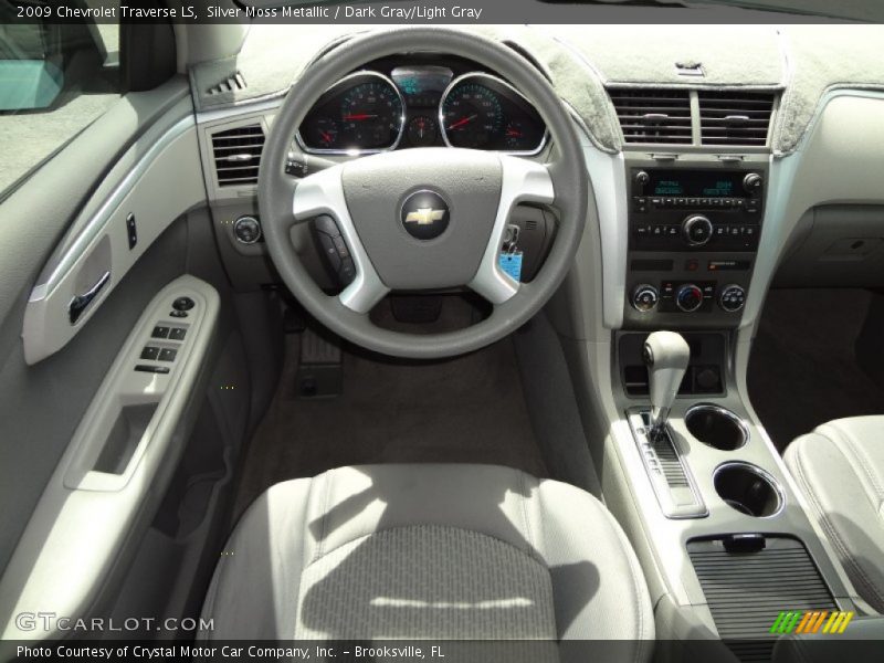 Silver Moss Metallic / Dark Gray/Light Gray 2009 Chevrolet Traverse LS