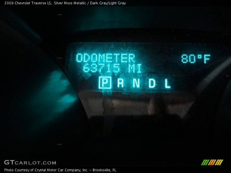 Silver Moss Metallic / Dark Gray/Light Gray 2009 Chevrolet Traverse LS