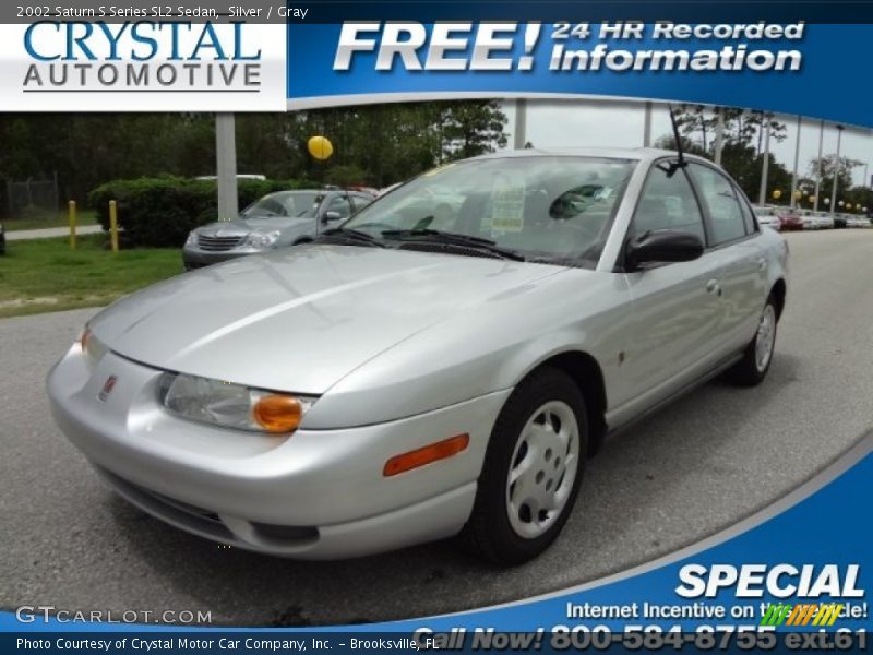 Silver / Gray 2002 Saturn S Series SL2 Sedan
