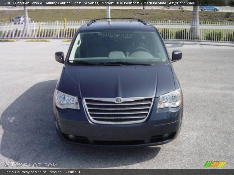 Modern Blue Pearlcoat / Medium Slate Gray/Light Shale 2008 Chrysler Town & Country Touring Signature Series