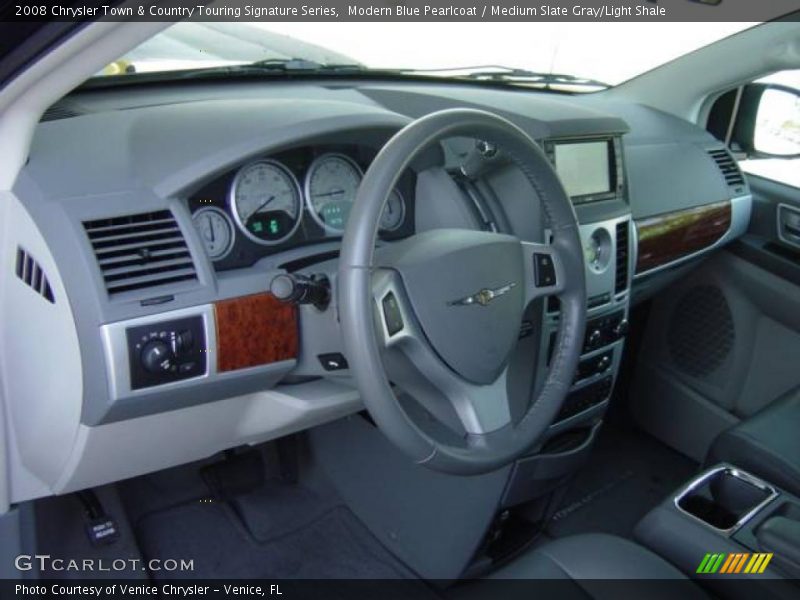 Modern Blue Pearlcoat / Medium Slate Gray/Light Shale 2008 Chrysler Town & Country Touring Signature Series