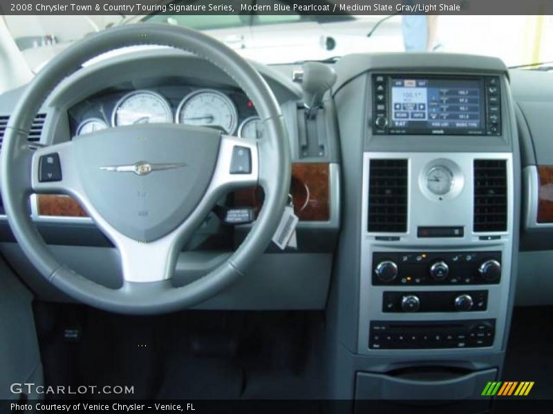 Modern Blue Pearlcoat / Medium Slate Gray/Light Shale 2008 Chrysler Town & Country Touring Signature Series