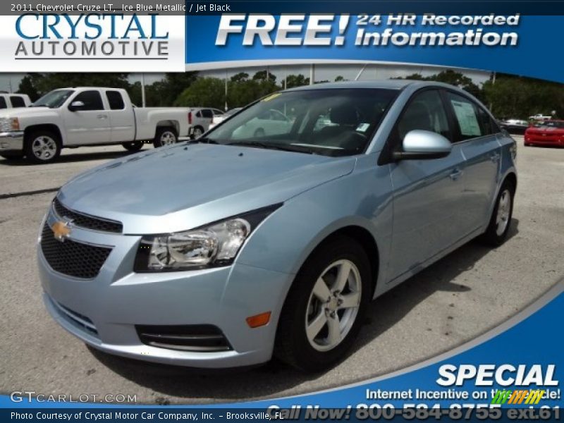 Ice Blue Metallic / Jet Black 2011 Chevrolet Cruze LT