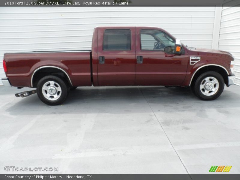 Royal Red Metallic / Camel 2010 Ford F250 Super Duty XLT Crew Cab