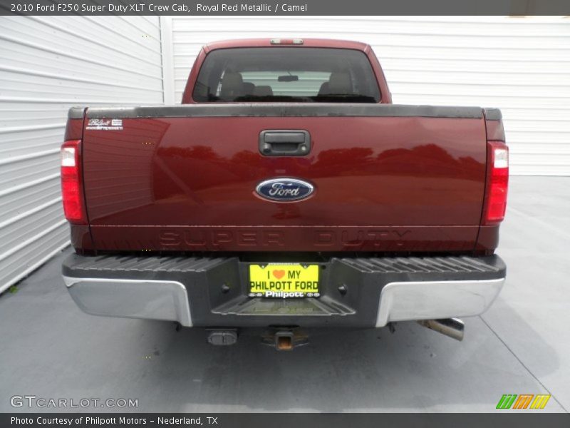 Royal Red Metallic / Camel 2010 Ford F250 Super Duty XLT Crew Cab