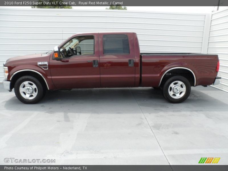 Royal Red Metallic / Camel 2010 Ford F250 Super Duty XLT Crew Cab