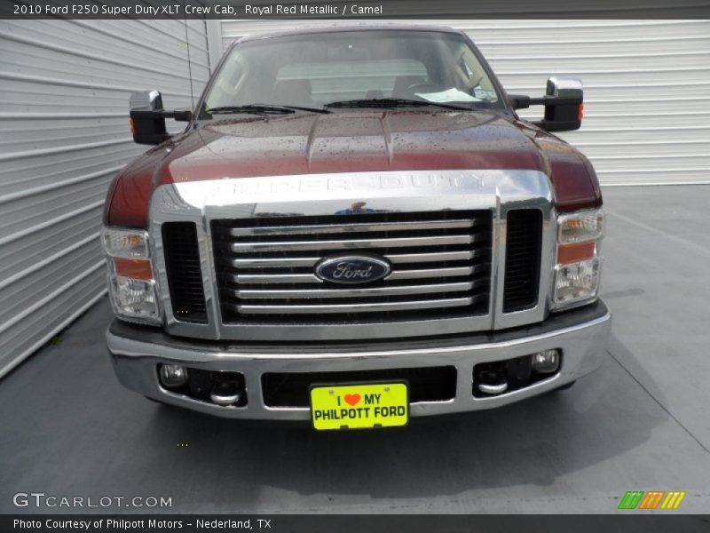 Royal Red Metallic / Camel 2010 Ford F250 Super Duty XLT Crew Cab