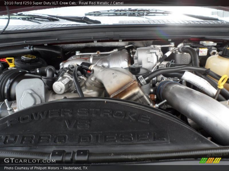 Royal Red Metallic / Camel 2010 Ford F250 Super Duty XLT Crew Cab