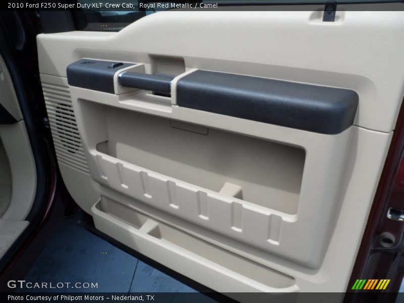 Royal Red Metallic / Camel 2010 Ford F250 Super Duty XLT Crew Cab