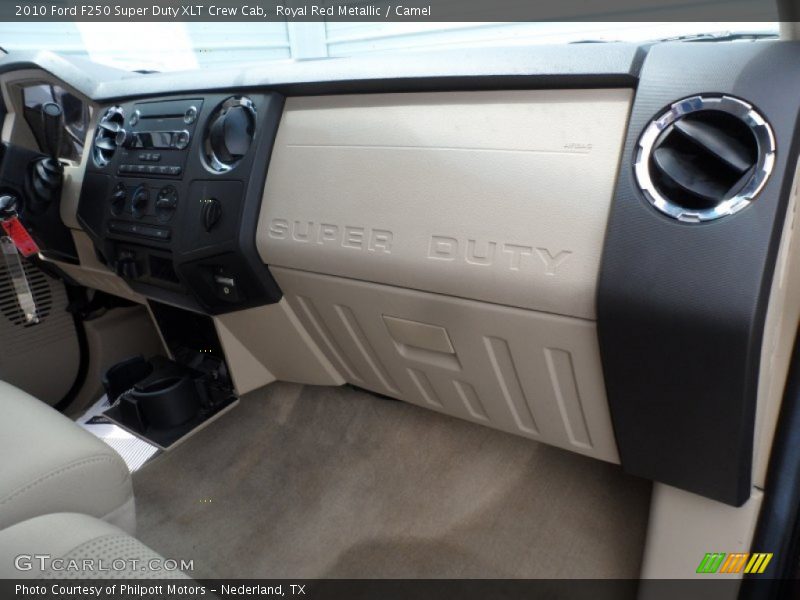 Royal Red Metallic / Camel 2010 Ford F250 Super Duty XLT Crew Cab
