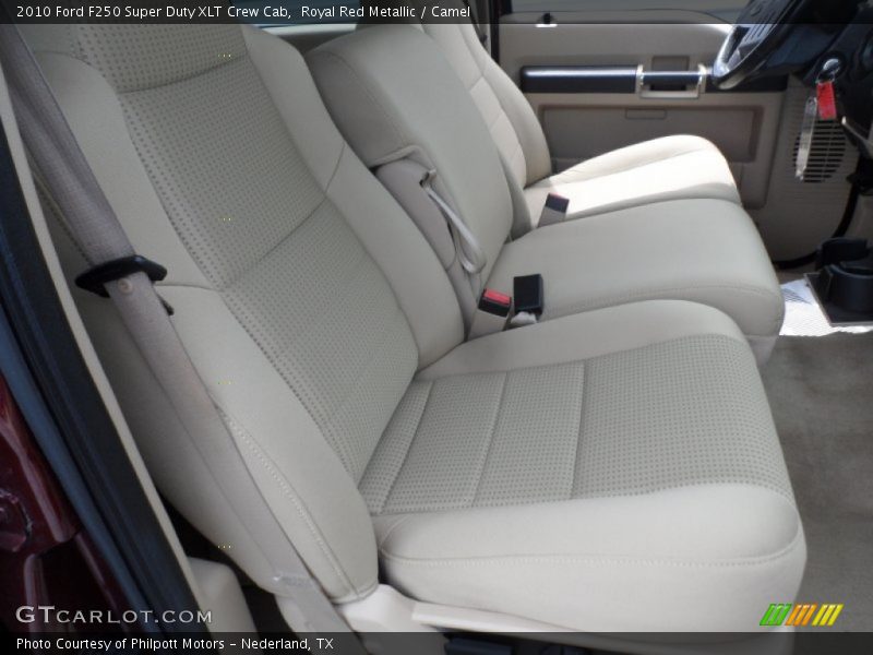 Royal Red Metallic / Camel 2010 Ford F250 Super Duty XLT Crew Cab