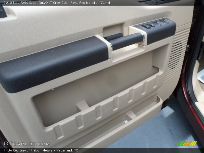 Royal Red Metallic / Camel 2010 Ford F250 Super Duty XLT Crew Cab