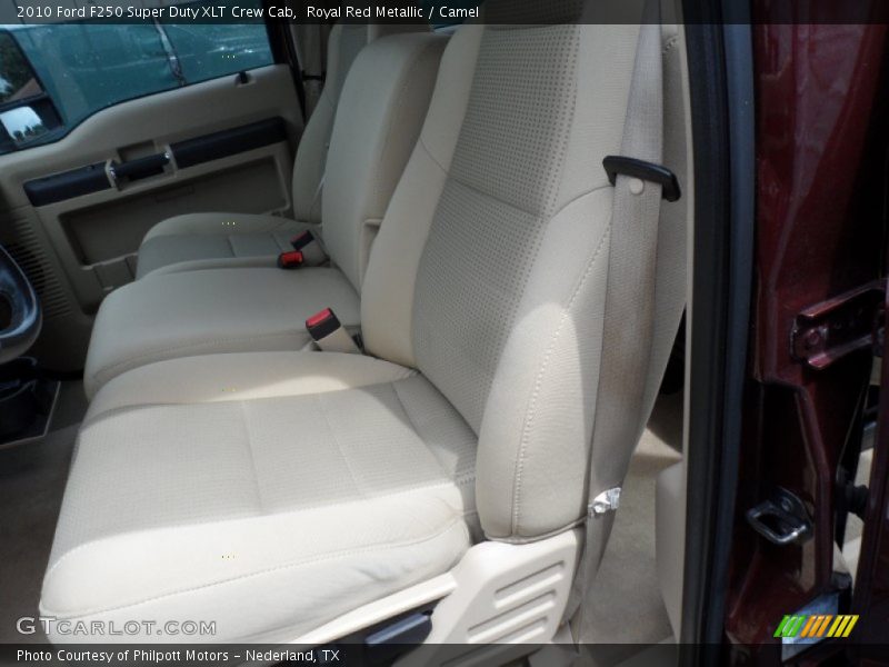 Royal Red Metallic / Camel 2010 Ford F250 Super Duty XLT Crew Cab