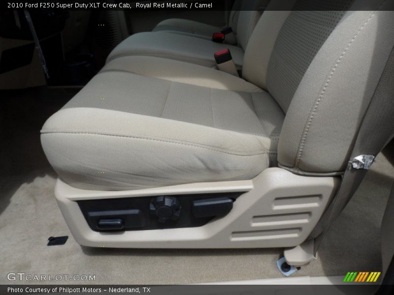 Royal Red Metallic / Camel 2010 Ford F250 Super Duty XLT Crew Cab